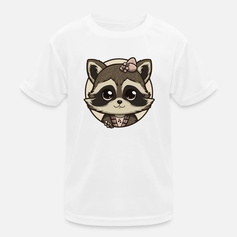 Süßes Waschbärmädchen Kinder Funktions-T-Shirt