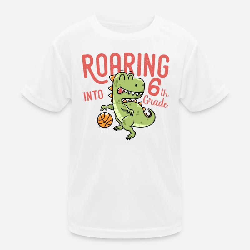 Roaring into 6th Grade Dinosaur Basketball T-shirt sport Enfant