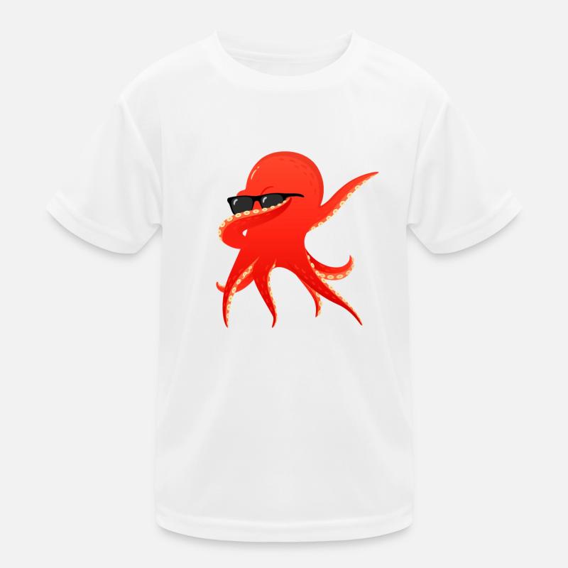 Octopus Dabbing With Sunglasses Dab Dance Kids Functional T-Shirt