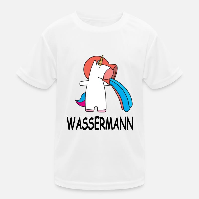 Sternzeichen Wassermann Einhorn Geburtstag - Kinder Funktions-T-Shirt - Weiß