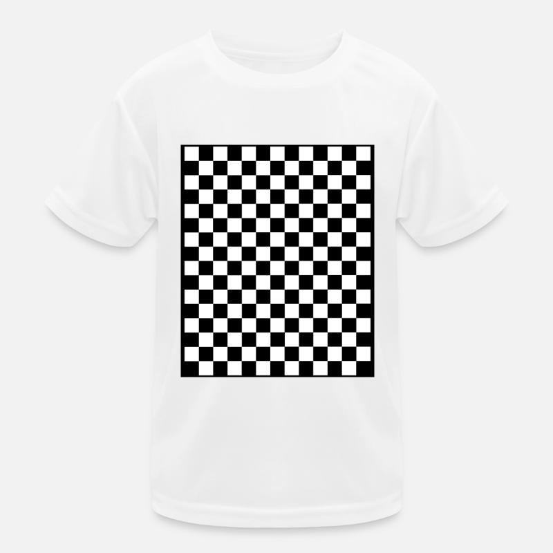 Checkerboard I Pattern Squares black and white Kids Functional T-Shirt