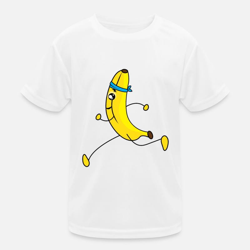 Dessin animé de banane en cours d'exécution T-shirt sport Enfant