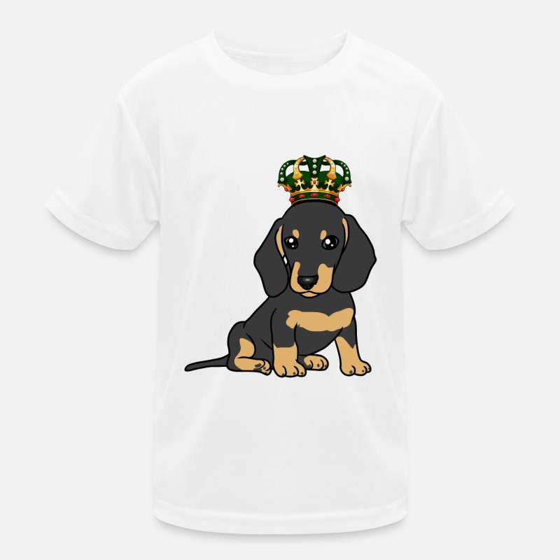 Dackel Hunderasse Hund Hunde Tiere König Kinder Funktions-T-Shirt