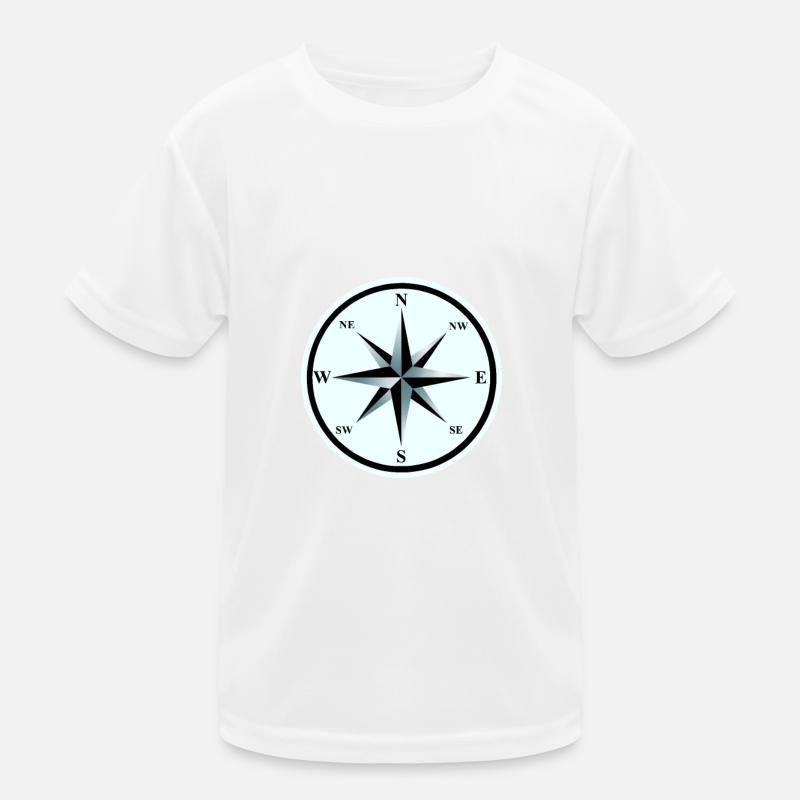 Windrose Compass Nautical Maritime Compass - Kids Functional T-Shirt - white