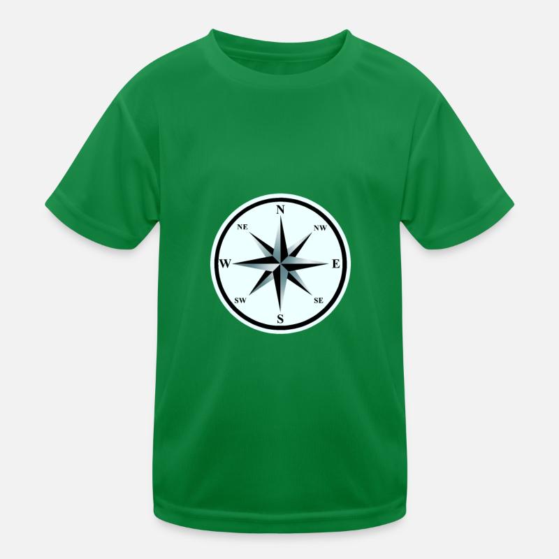 Windrose Compass Nautical Maritime Compass Kids Functional T-Shirt