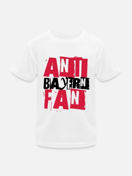ANTI BAYERN FAN - Kinder Funktions-T-Shirt - Weiß - Vorne