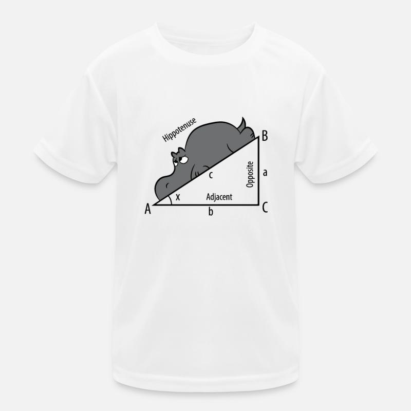 Mathe Pythagoras Hypothenuse Nilpferd Hippo Kinder Funktions-T-Shirt
