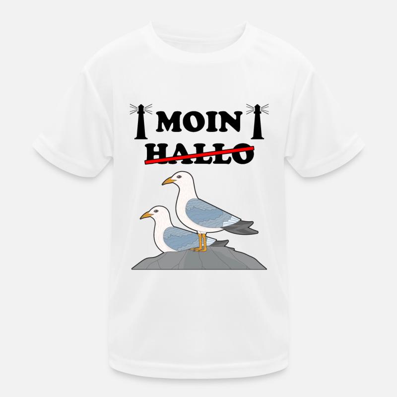 Moin Norddeutsch Möwen Lustig Spruch Möwe Geschenk Kinder Funktions-T-Shirt