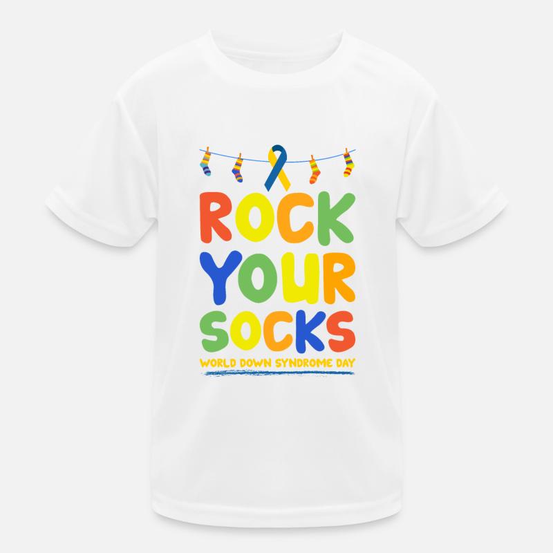Down syndrome sock gift Kids Functional T-Shirt