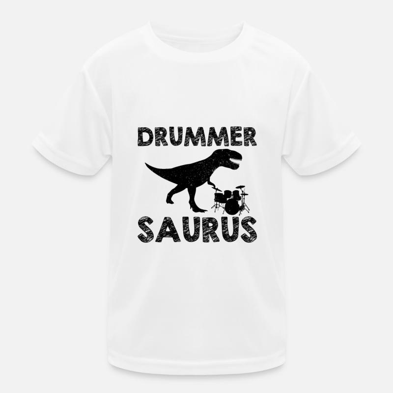 Schlagzeug Dinosaurier | Drummer Musiker Geschenke Kinder Funktions-T-Shirt