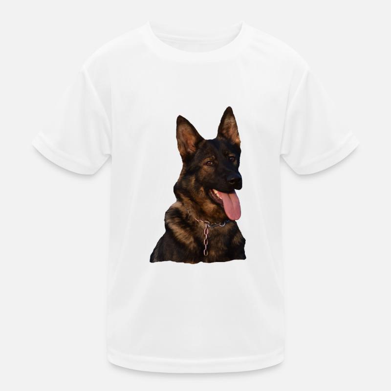 Hund Gassi Schäferhund Deutscher Schäferhund grau - Kinder Funktions-T-Shirt - Weiß