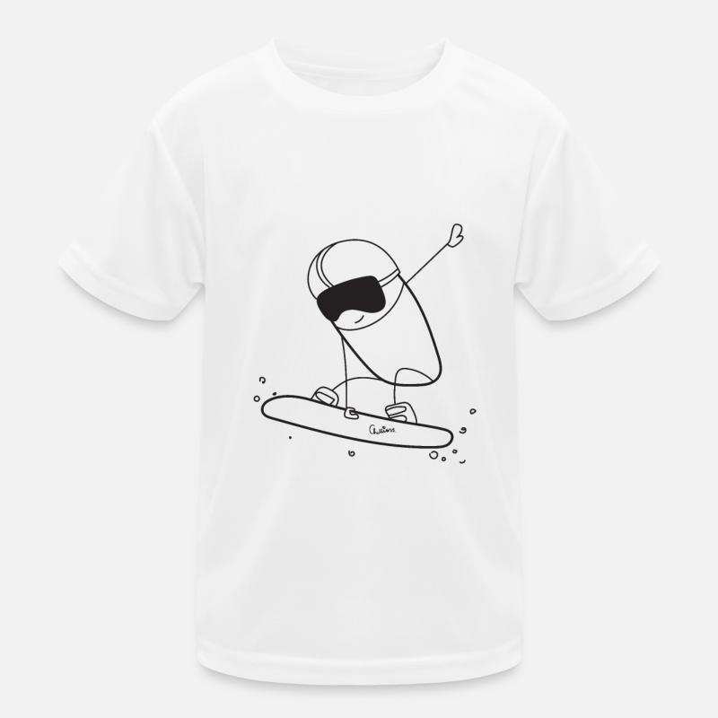 Chillions Snowboarder - Kinder Funktions-T-Shirt - Weiß