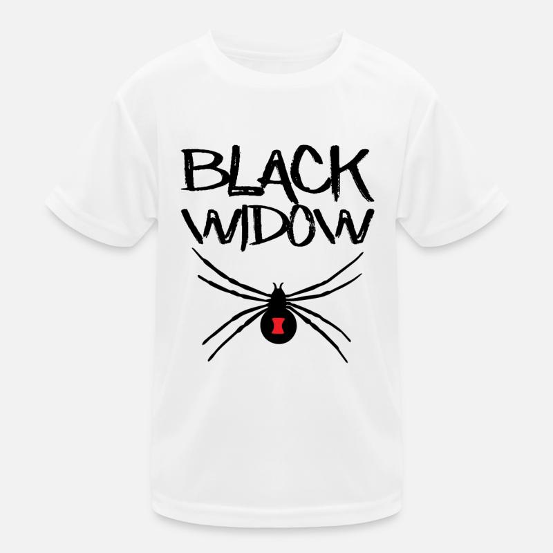 Black Widow Schwarze Witwe Spinne Kinder Funktions-T-Shirt