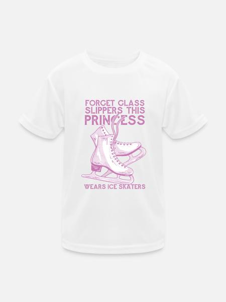 Eiskunstlauf Eiskunstläuferin Schlittschuhe - Kinder Funktions-T-Shirt - Weiß