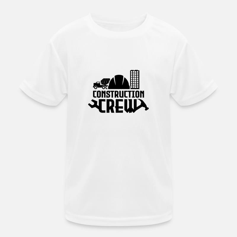 Construction workers team profession building construction site construction work Kids Functional T-Shirt