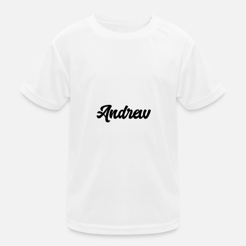 Andrew Custom Text Nom d’anniversaire T-shirt sport Enfant