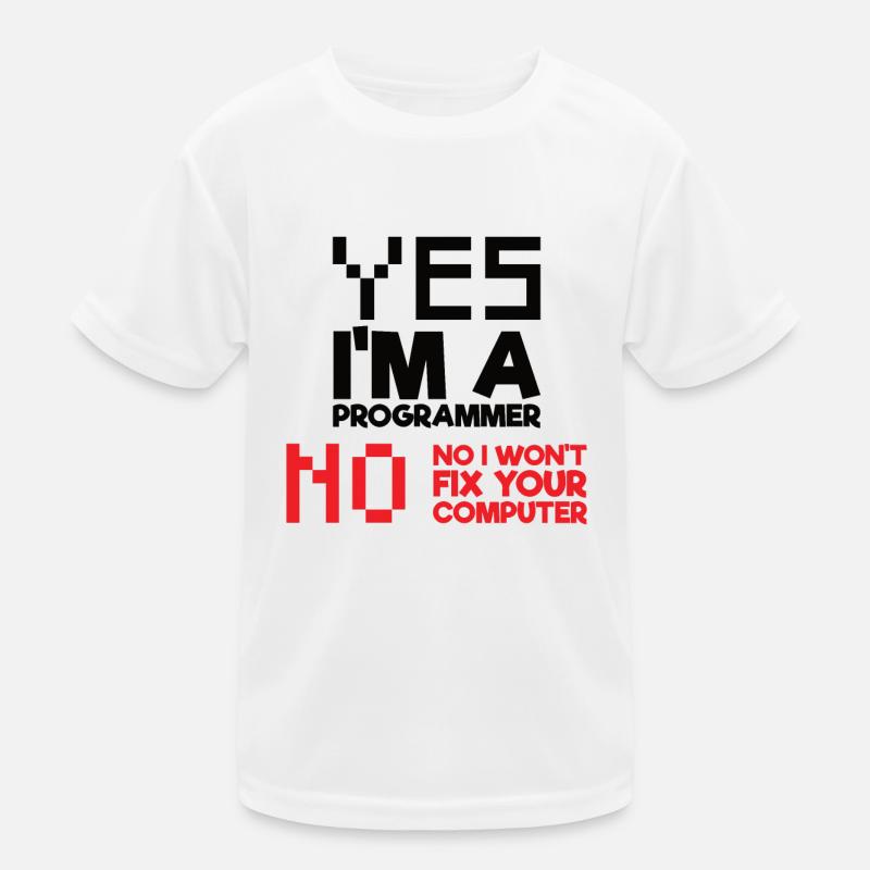 Oui Je suis un programmeur Informatique Informatique - T-shirt sport Enfant - blanc