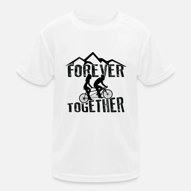 Tandem Bicycle Forever Together Cyclist Tandem Kids Functional T-Shirt