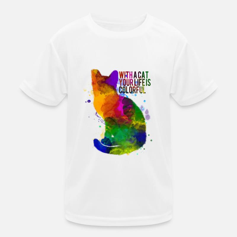 Chat coloré T-shirt sport Enfant