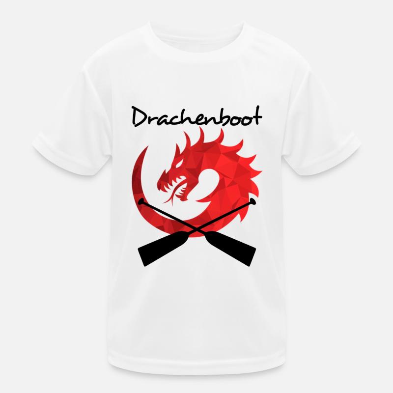Drachenboot mit Drachenkopf und Paddel Kinder Funktions-T-Shirt