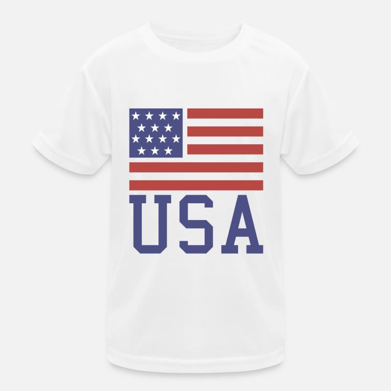 Flagge USA Kinder Funktions-T-Shirt