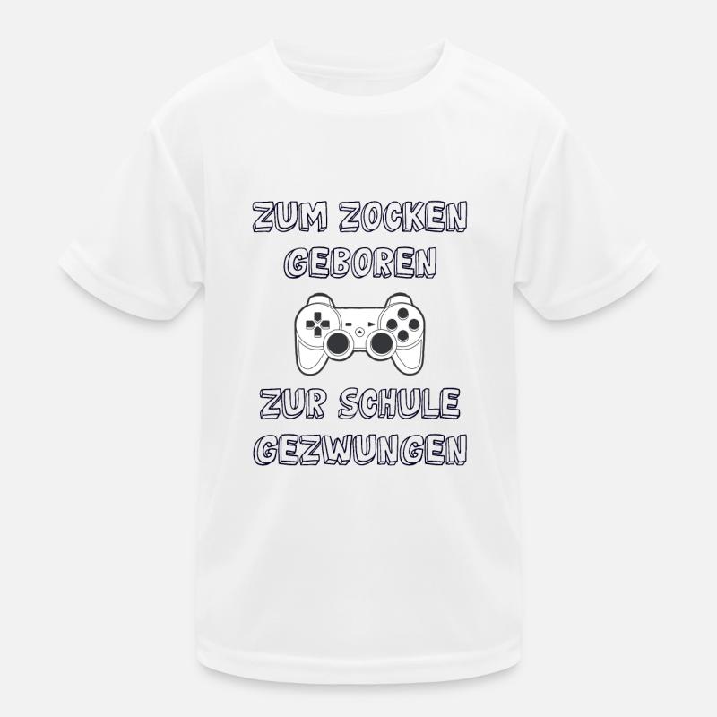 Zocken Schule Spruch Kinder Funktions-T-Shirt