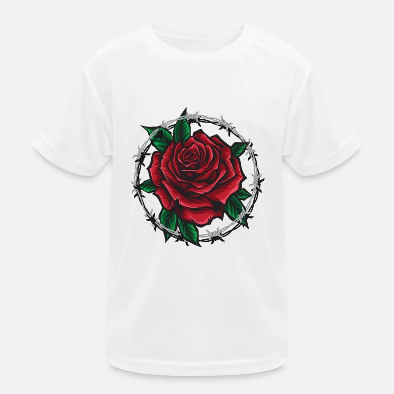 Rose In Barbed wire Kinder Funktions-T-Shirt