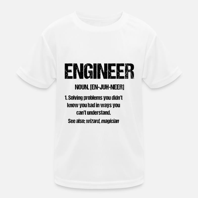 Engineer Lustig Engineering Degree Kids Functional T-Shirt