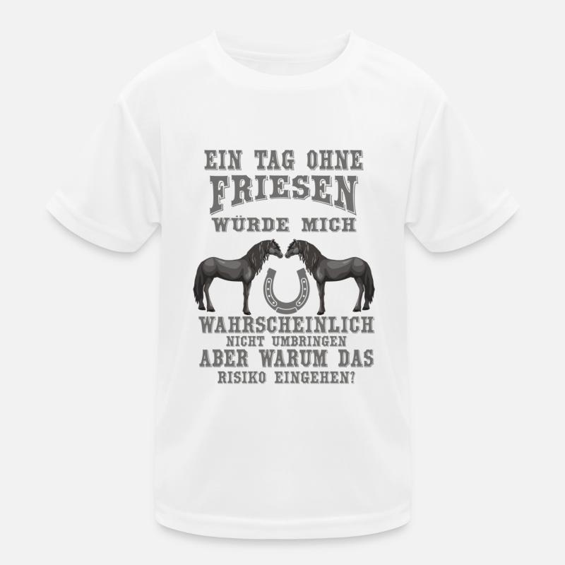 Friesen sind wunderbare Pferde - Kinder Funktions-T-Shirt - Weiß