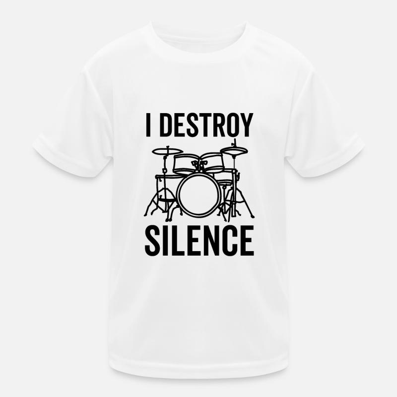 I Destroy Silence Drummer Kinder Funktions-T-Shirt