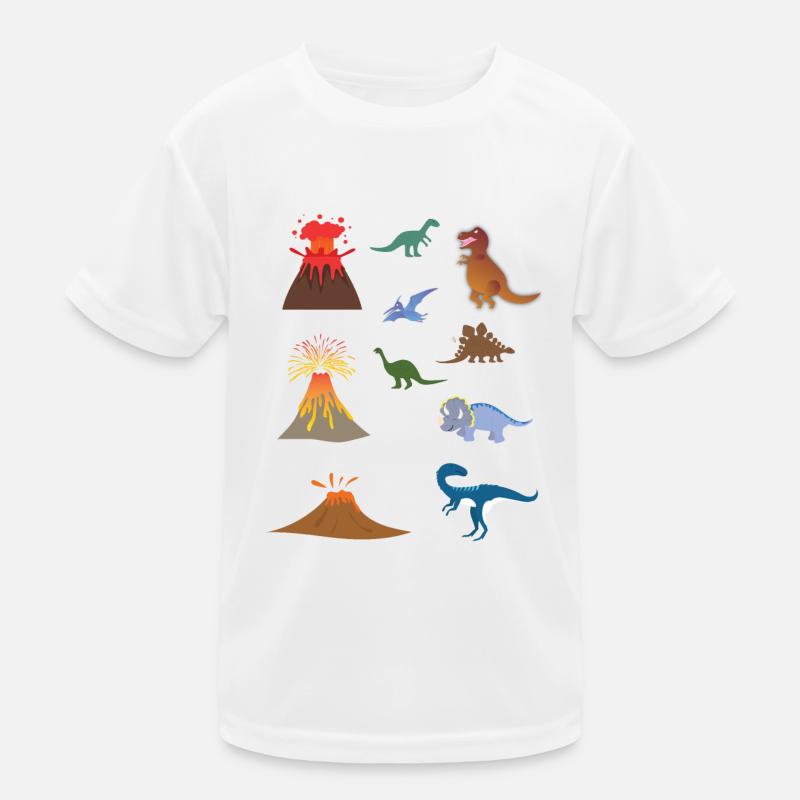 Dinosaurier-Vulkan-Pack Kinder Funktions-T-Shirt
