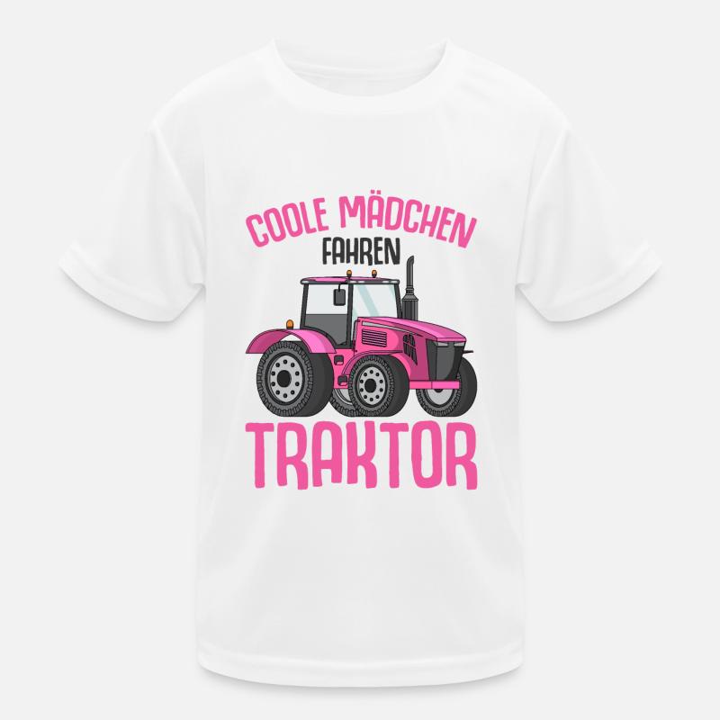 Traktor Mädchen Kinder Funktions-T-Shirt