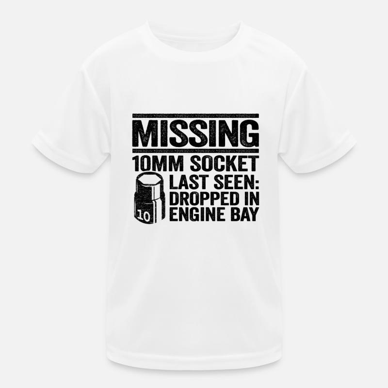 Missing 10mm Socket Funny Mechanic Kids Functional T-Shirt
