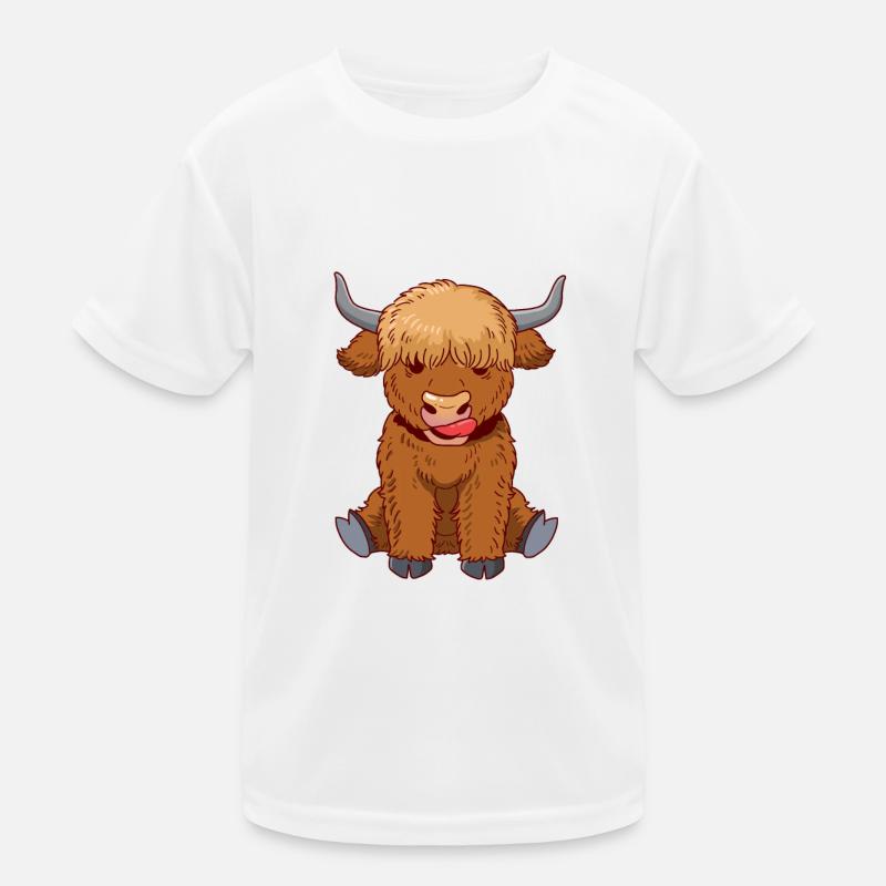 Highland Cow Longhorn Cattle Farmer Kids Functional T-Shirt
