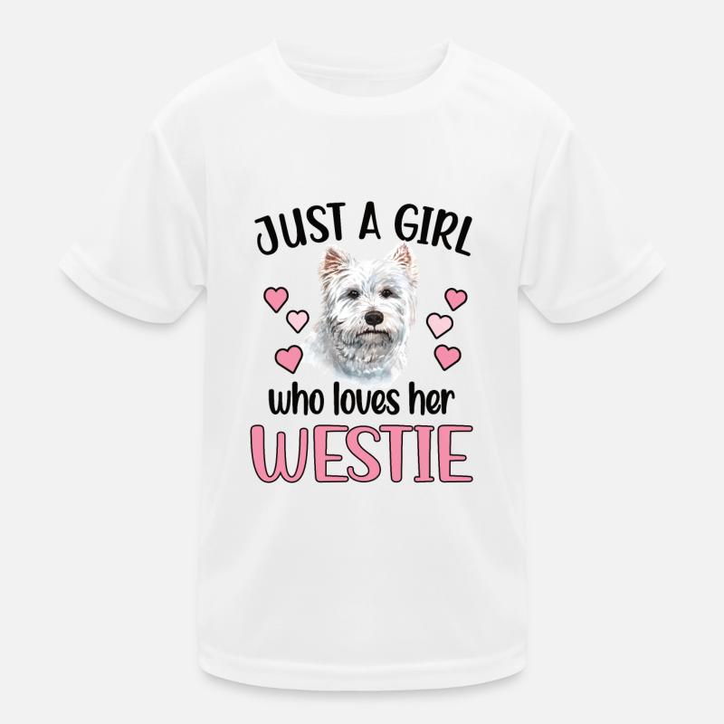 Westie Mädchen West Highland White Terrier Mama Kinder Funktions-T-Shirt
