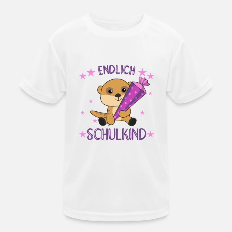 Endlich Schulkind Erdmännchen Schultüte Schule Kinder Funktions-T-Shirt