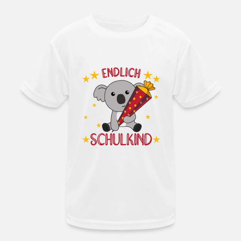 Endlich Schulkind Koala Schultüte Einschulung Kinder Funktions-T-Shirt