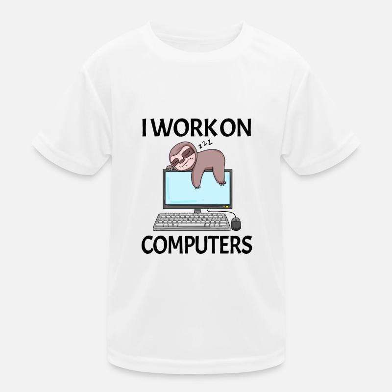 Computer Nerd Programmer Men Gift - Kids Functional T-Shirt - white