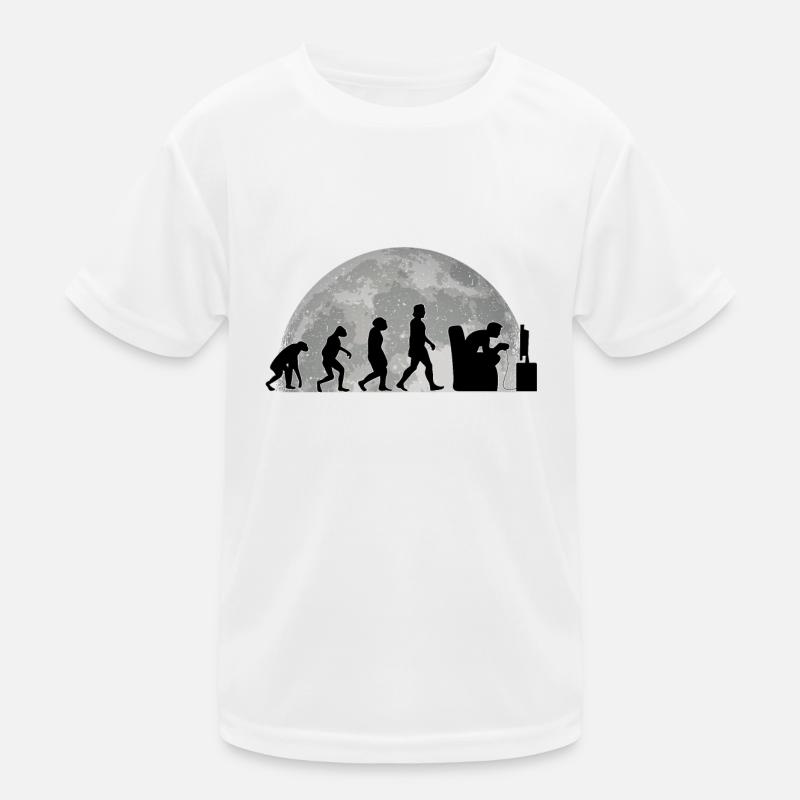 Gamer Evolution Mond Gaming Zocken Video Game Kinder Funktions-T-Shirt