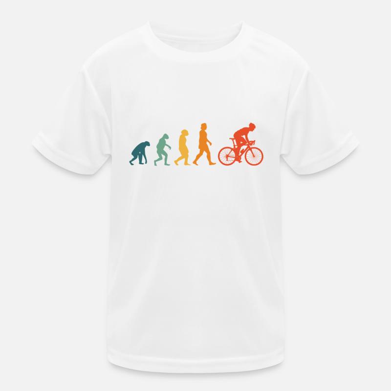 Bicycle Evolution Retro Bike Tour Cyclists Kids Functional T-Shirt