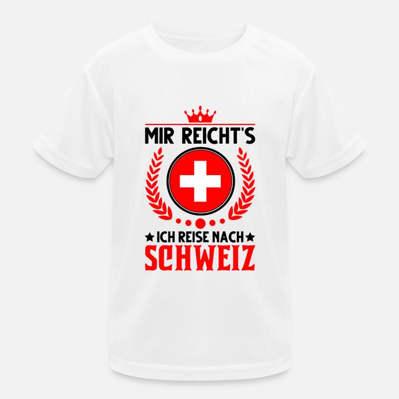 Schweiz Urlaub Spruch Schweizer Flagge Geschenk Kinder Funktions-T-Shirt