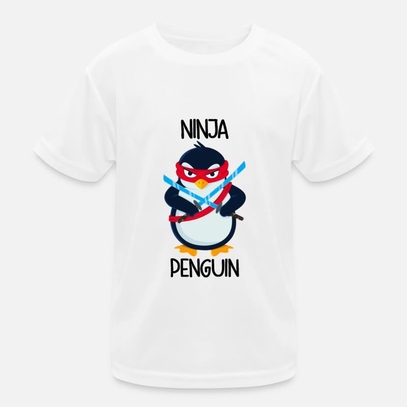 Ninja Penguin - Kids Functional T-Shirt - white