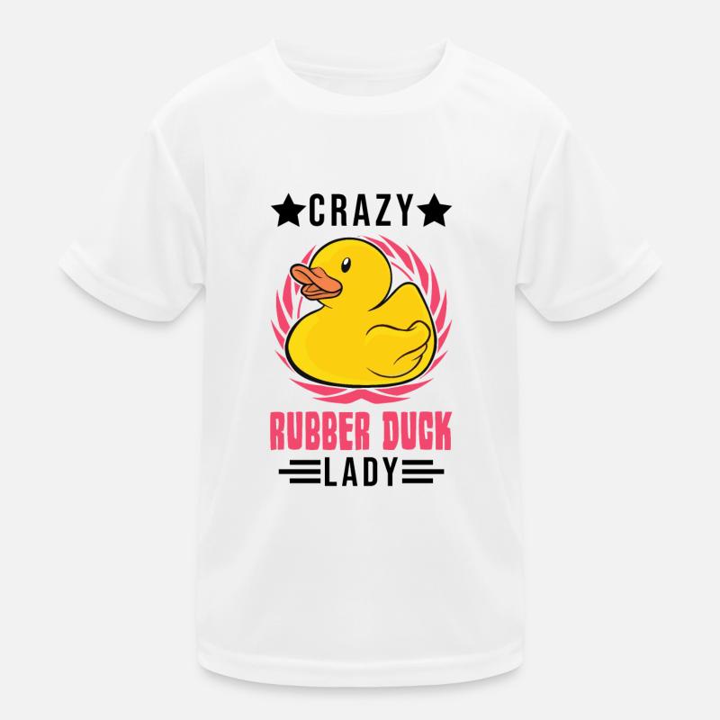 Crazy Rubber Duck Lady Kids Functional T-Shirt