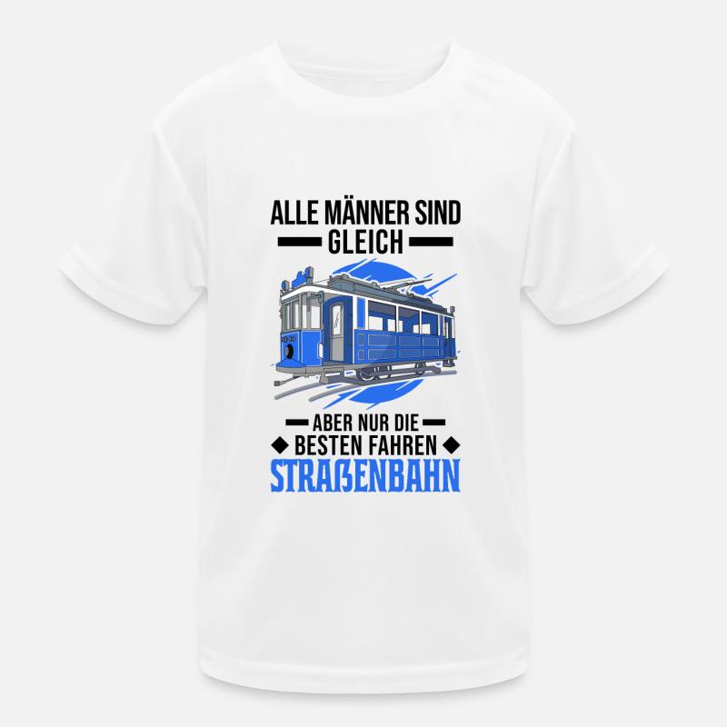 Straßenbahn Männer Straßenbahnfahrer Tram S-Bahn - Kinder Funktions-T-Shirt - Weiß