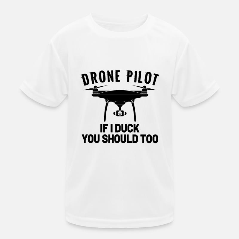 DRONE PILOT: If I duck you should too Kids Functional T-Shirt
