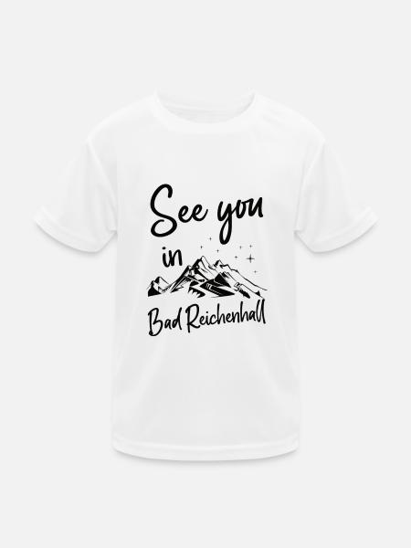 Bad Reichenhall Skifahren Berg Snowboarden - Kinder Funktions-T-Shirt - Weiß