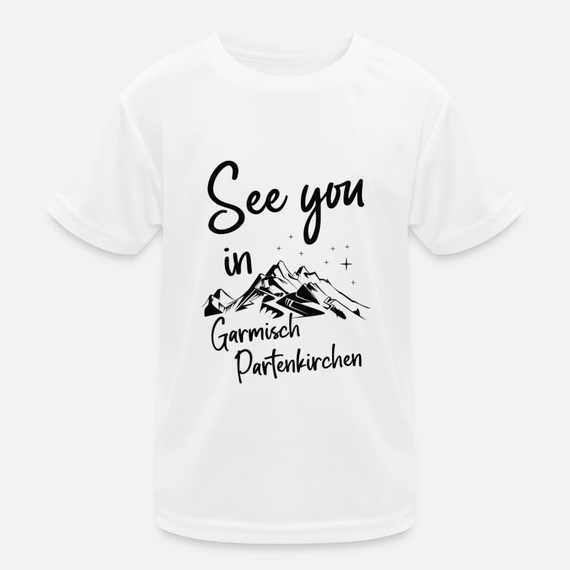 Garmisch Partenkirchen Ski Mountain Snowboard T-shirt sport Enfant