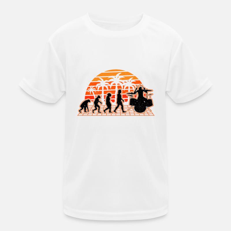 Schlagzeug Evolution Sunset Drummer Schlagzeuger Kinder Funktions-T-Shirt