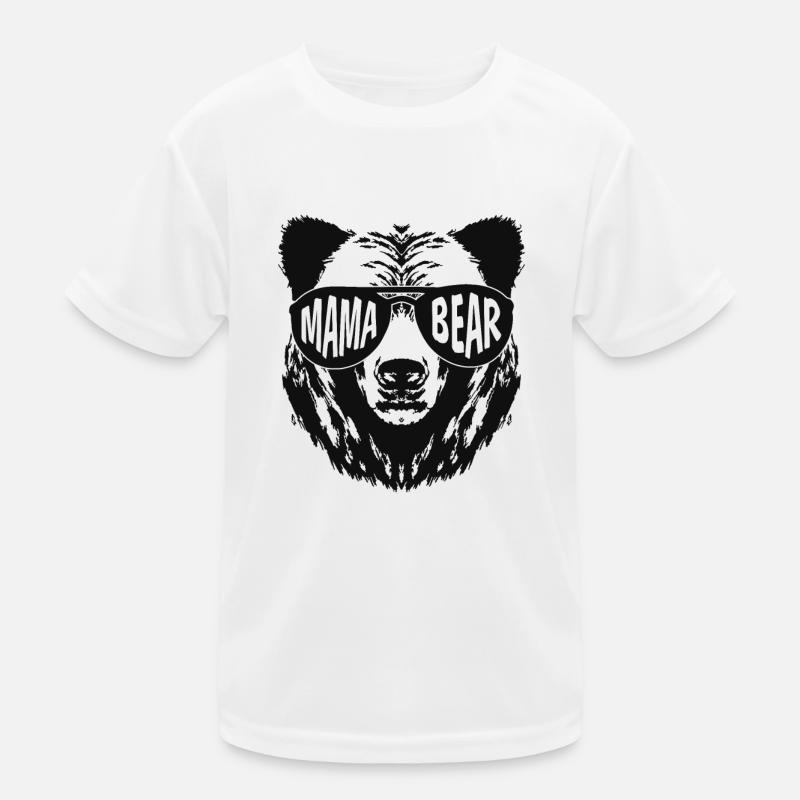 Mama Bear Funny Bear with Sunglasses Mother Mom Kinder Funktions-T-Shirt