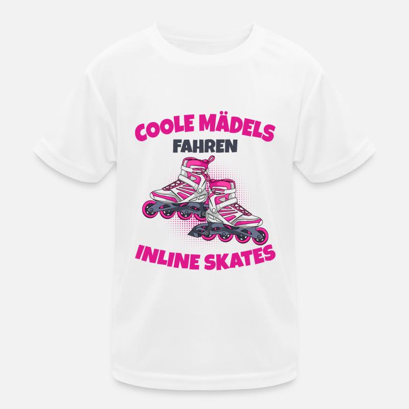Inline Skates - Kinder Funktions-T-Shirt - Weiß